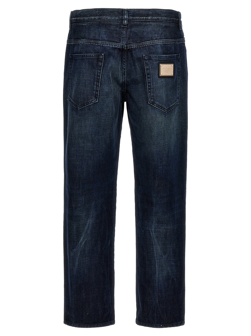 Dolce & Gabbana Dolce & Gabbana Fringed Stitching Jeans | URBALENTI™ NYC