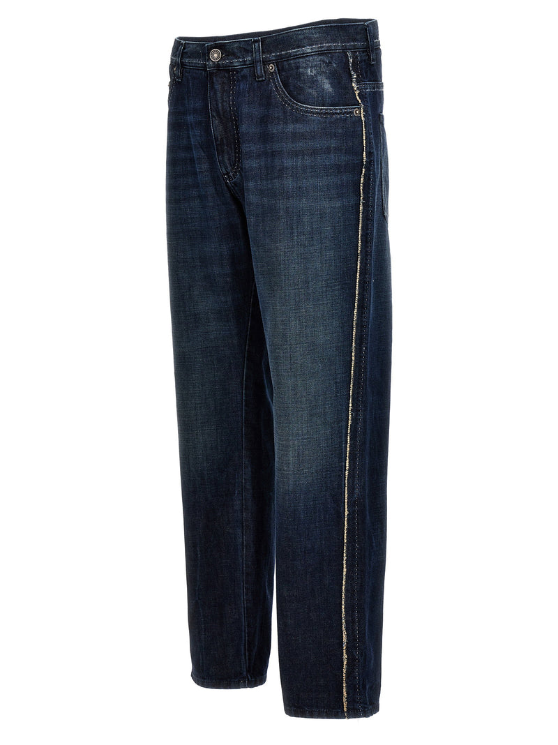 Dolce & Gabbana Dolce & Gabbana Fringed Stitching Jeans | URBALENTI™ NYC