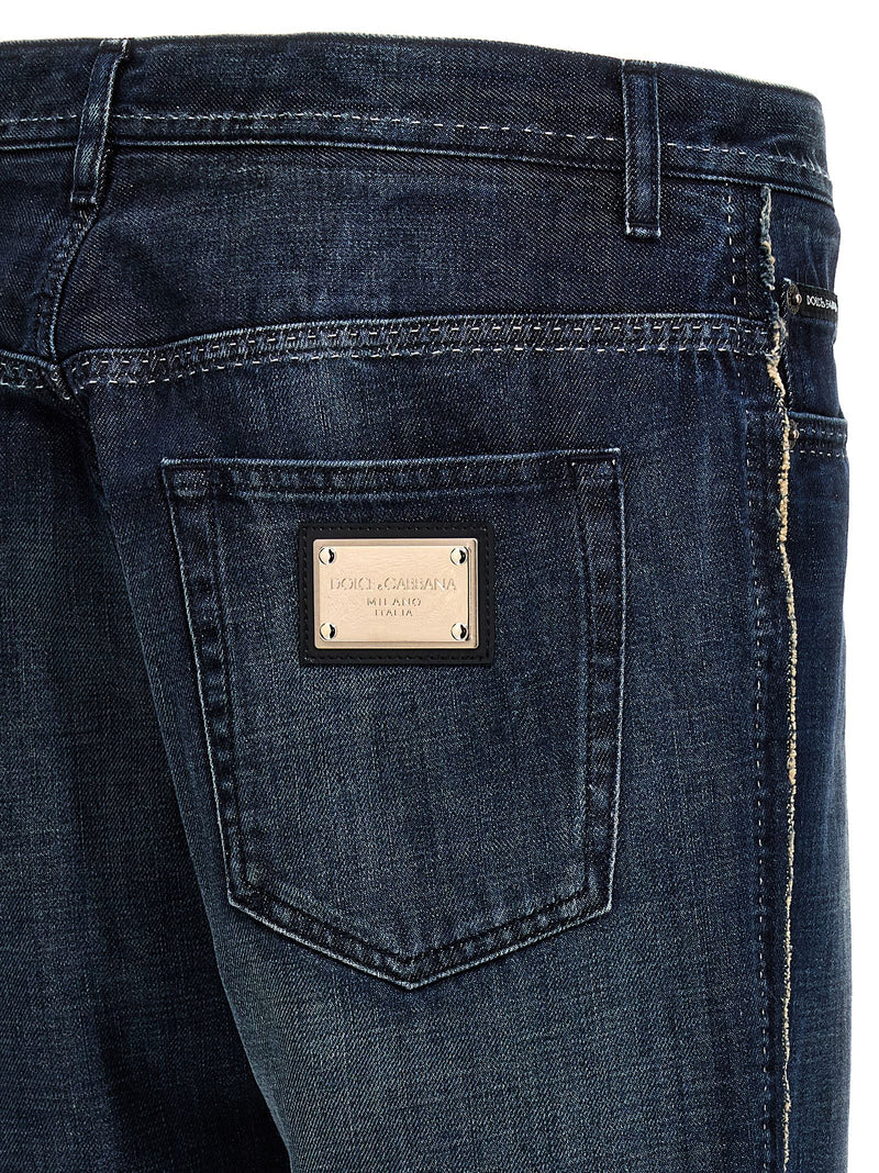 Dolce & Gabbana Dolce & Gabbana Fringed Stitching Jeans | URBALENTI™ NYC