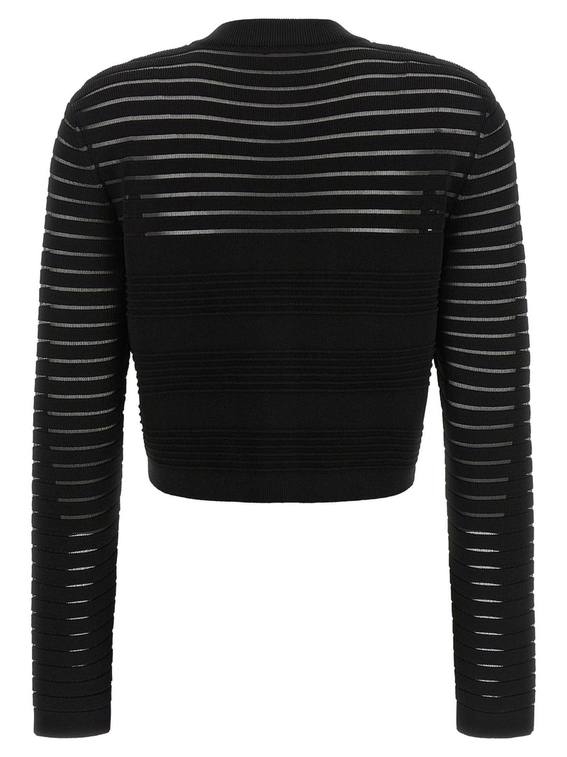 Balmain Semi-transparent Stripes Cardigan
