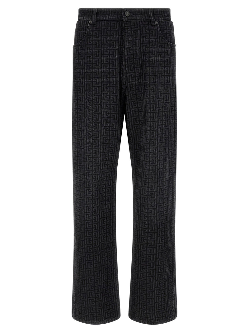 Balmain Monogram Pattern Jeans
