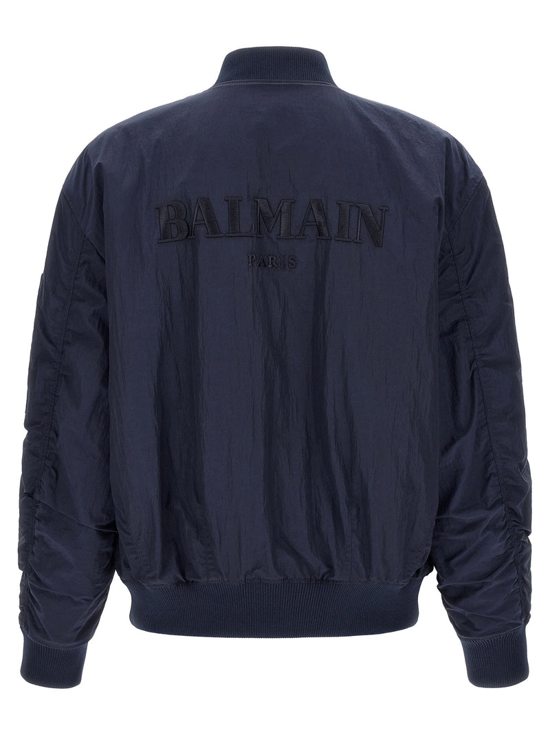 Balmain Logo Embroidery Bomber Jacket