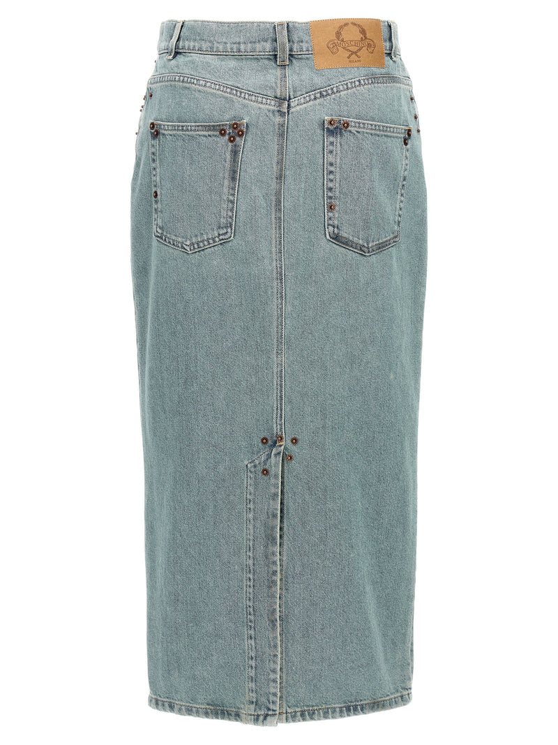 Moschino Rivets Denim Skirt | Urbalenti™ NYC