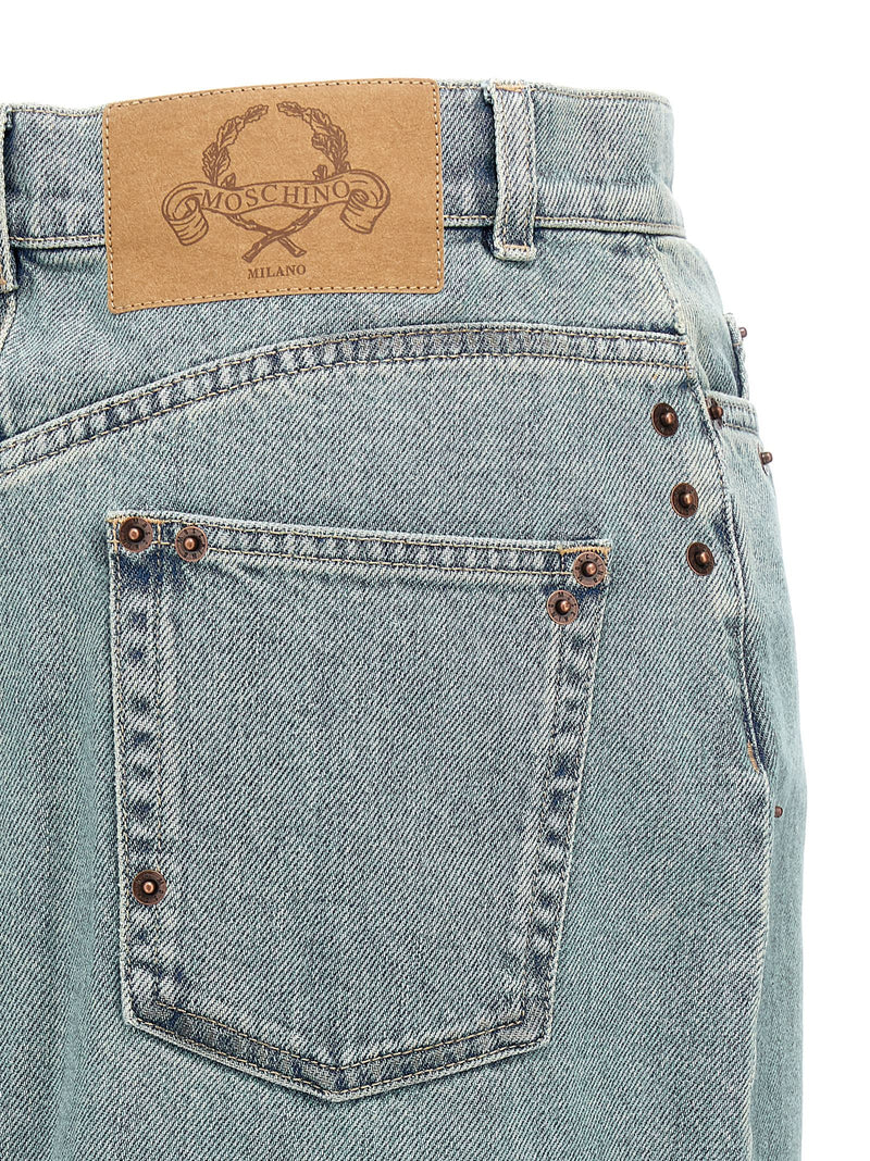 Moschino Rivets Denim Skirt | Urbalenti™ NYC