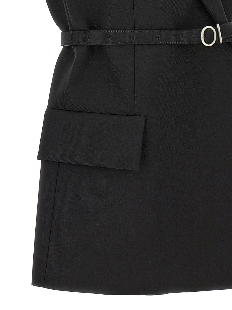 Jil Sander Belt Wool Vest | Urbalenti™ NYC