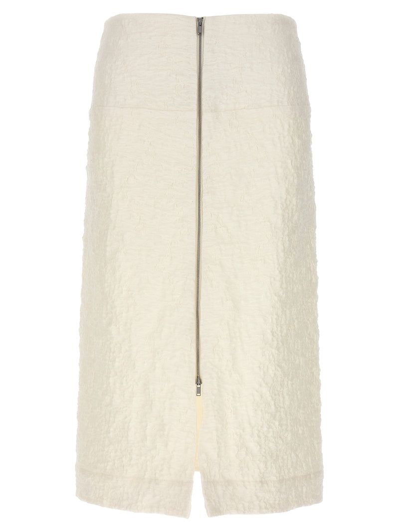 Jil Sander Embossed Cotton Skirt | Urbalenti™ NYC
