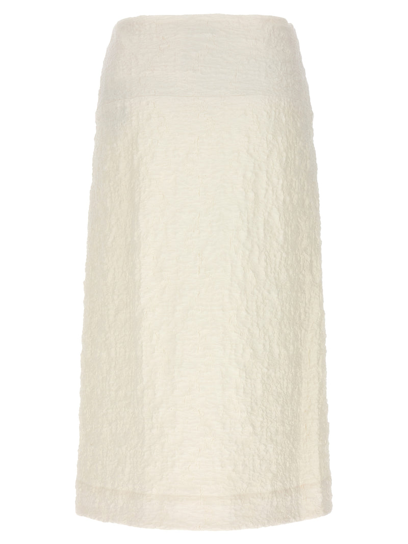 Jil Sander Embossed Cotton Skirt | Urbalenti™ NYC