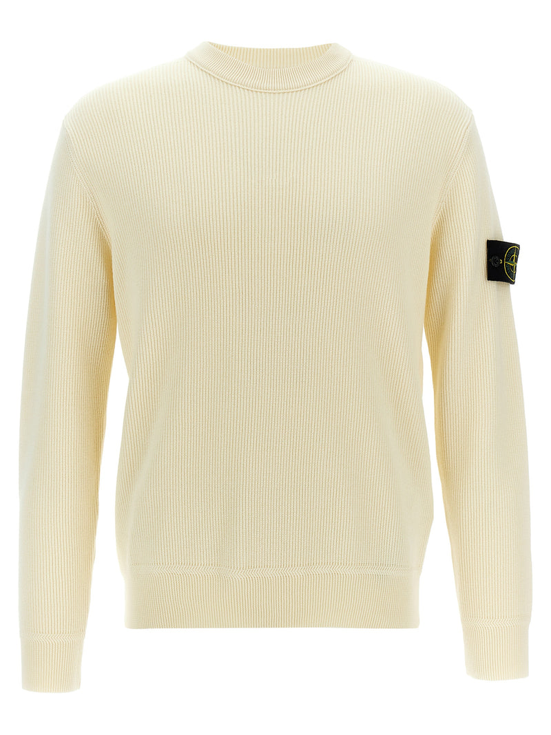 Stone Island Logo Badge Sweater - Cotton Crewneck | Urbalenti | Urbalent... | Urbalenti™ NYC