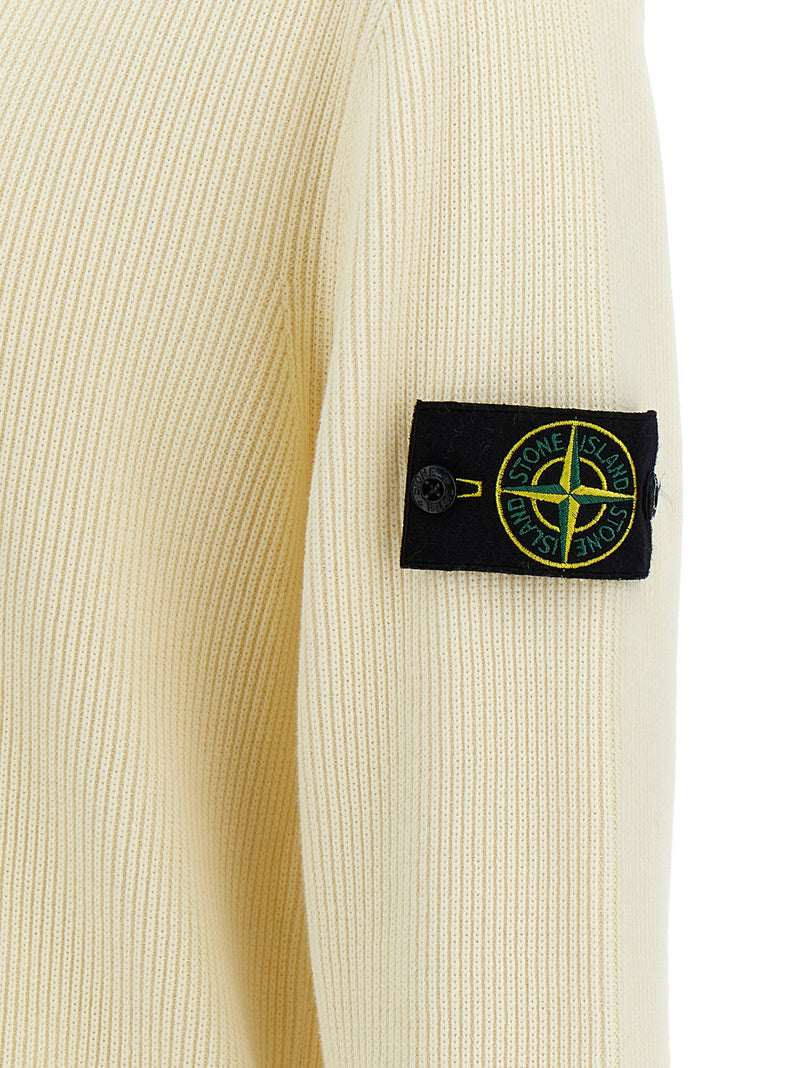 Stone Island Logo Badge Sweater - Cotton Crewneck | Urbalenti | Urbalent... | Urbalenti™ NYC