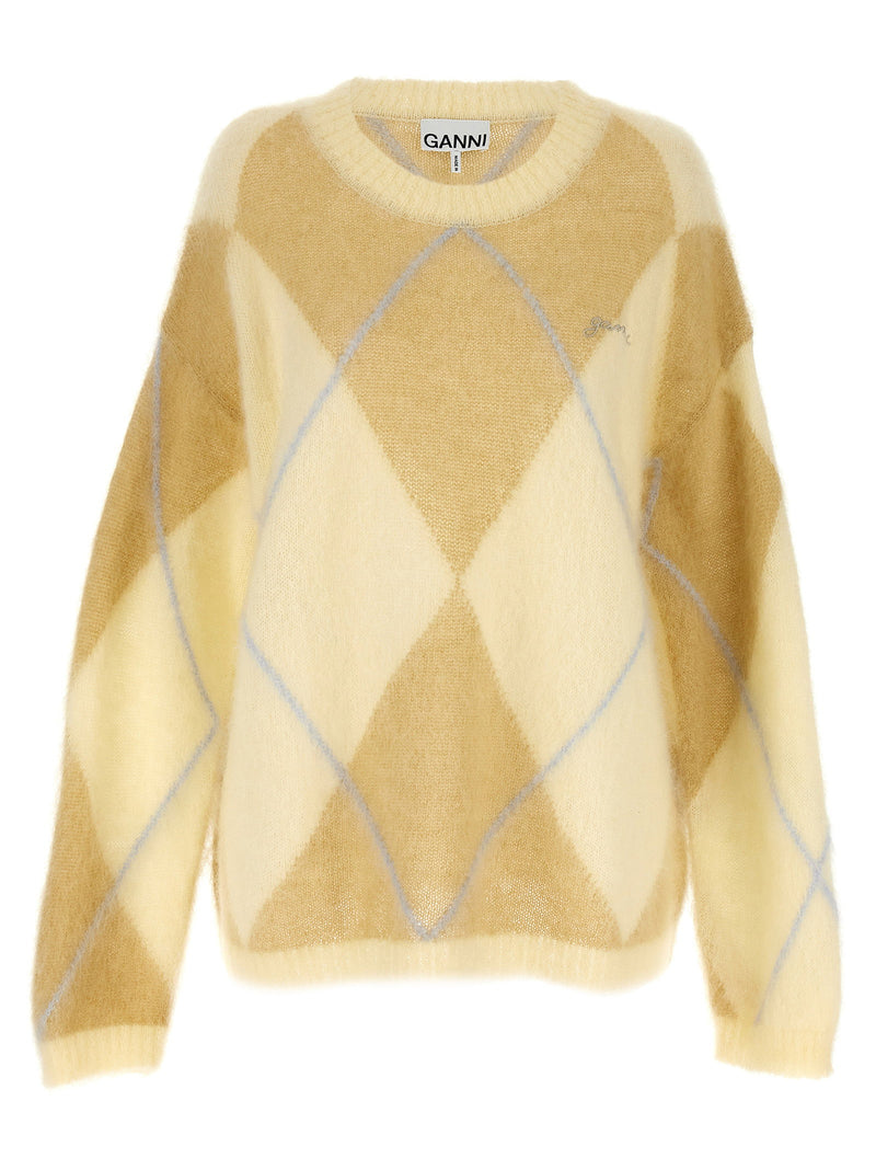 Ganni Ganni Logo Embroidery Diamond Sweater