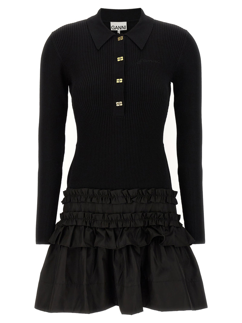 Ganni Ganni Melange Rib Knit Mini Dress