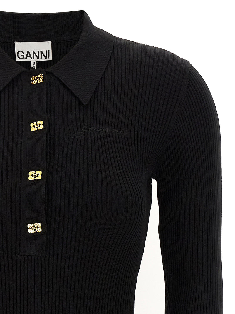 Ganni Ganni Melange Rib Knit Mini Dress