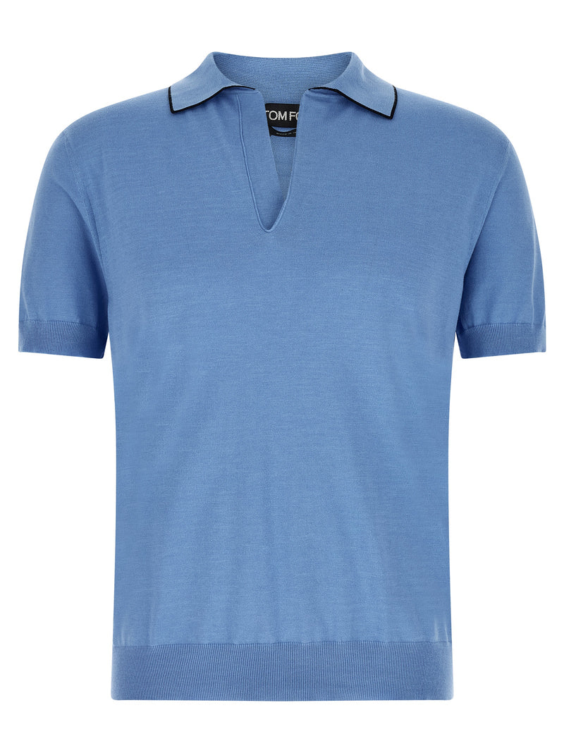 Tom Ford Cotton And Silk Polo Shirt | Urbalenti™ NYC