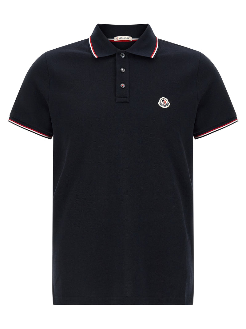 Moncler Tricolor Detail Polo Shirt - Cotton Slim Fit - Style 55677X | Ur... | Urbalenti™ NYC