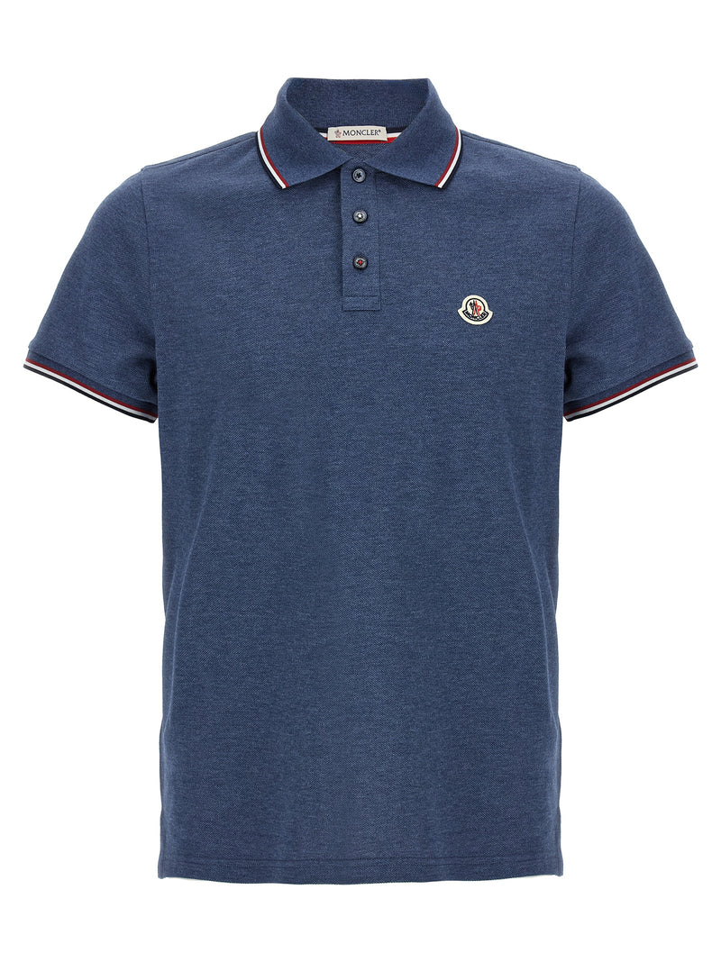 Moncler Tricolor Detail Polo Shirt | Urbalenti™ NYC