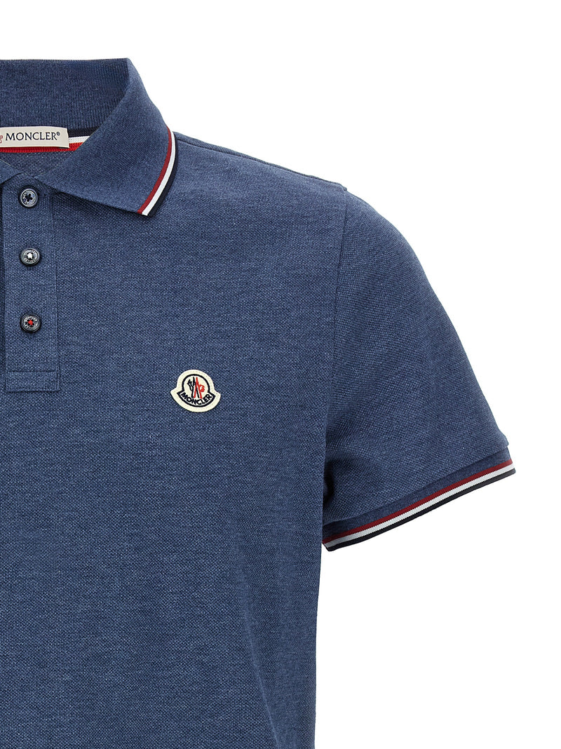 Moncler Tricolor Detail Polo Shirt | Urbalenti™ NYC