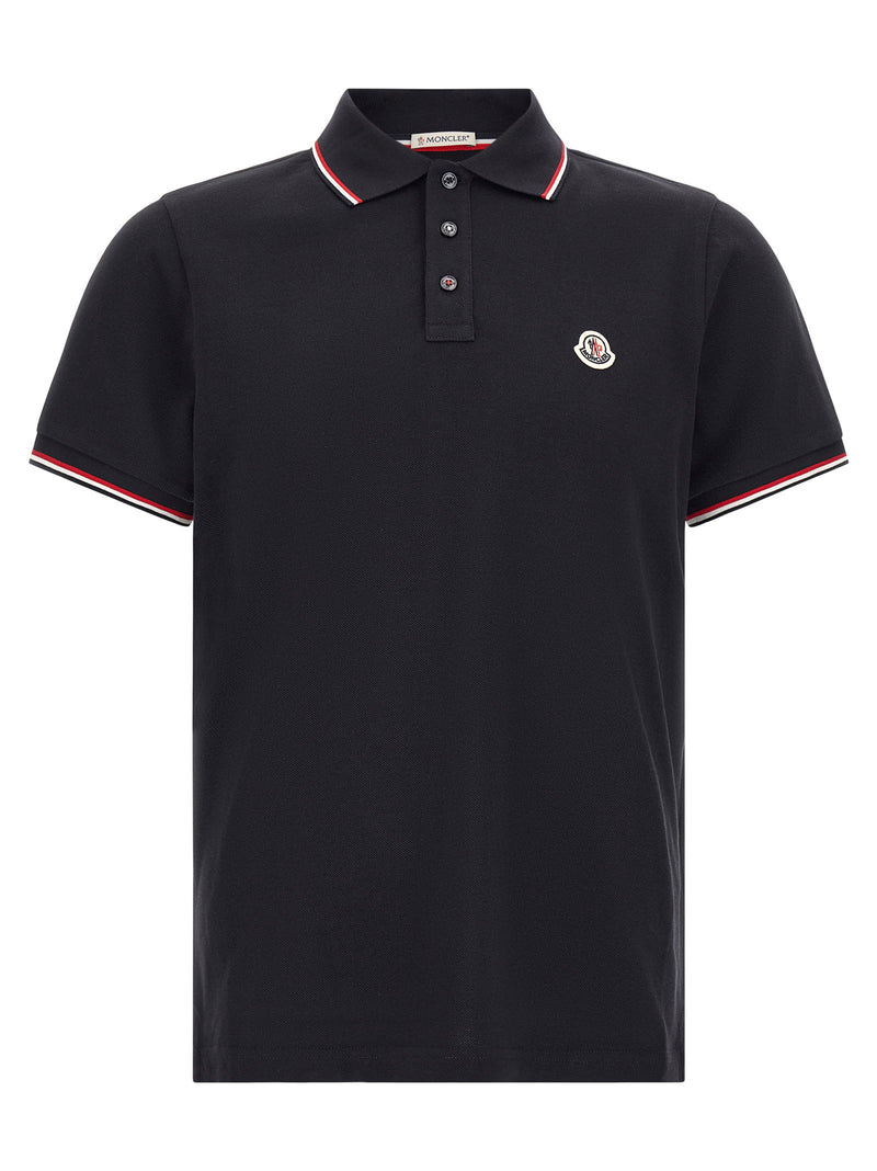 Moncler Tricolor Trim Polo Shirt | URBALENTI™ NYC