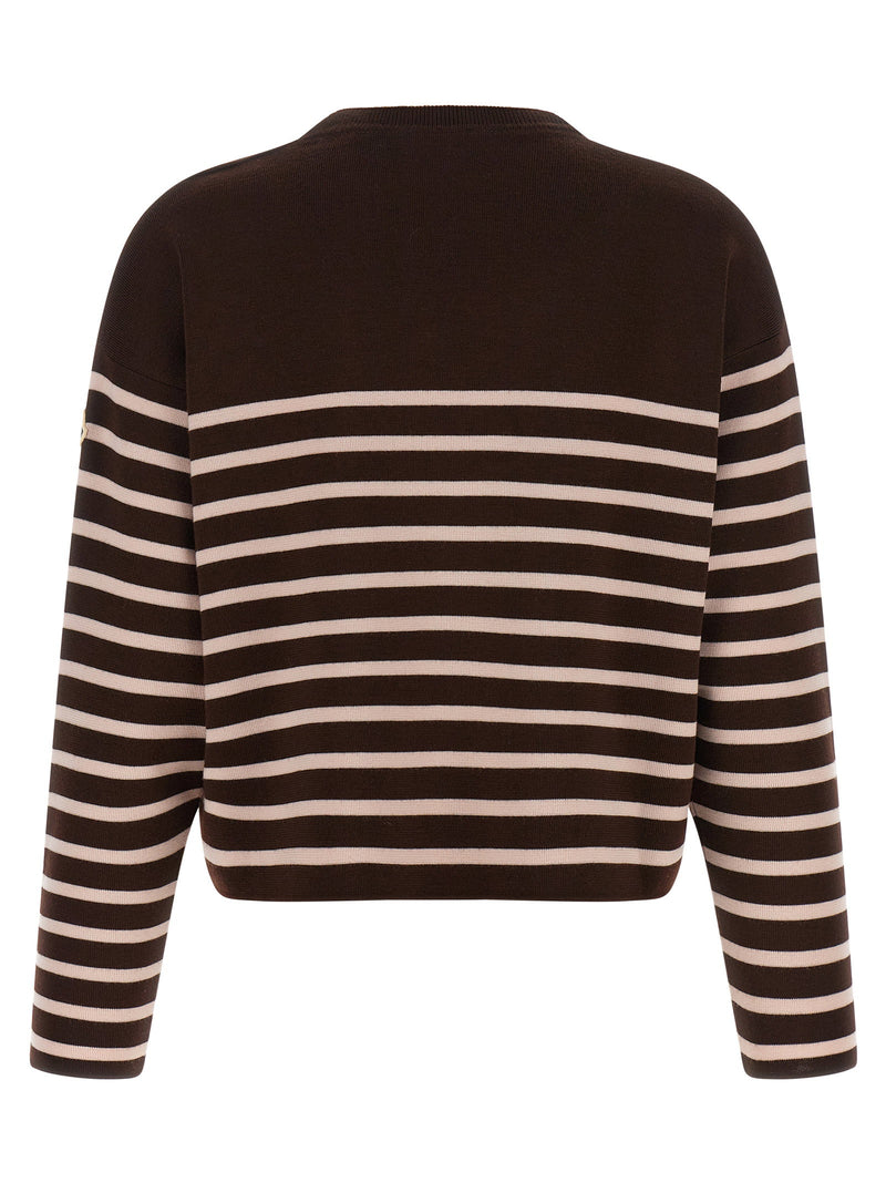 Moncler Moncler Striped Sweater With Embroidery