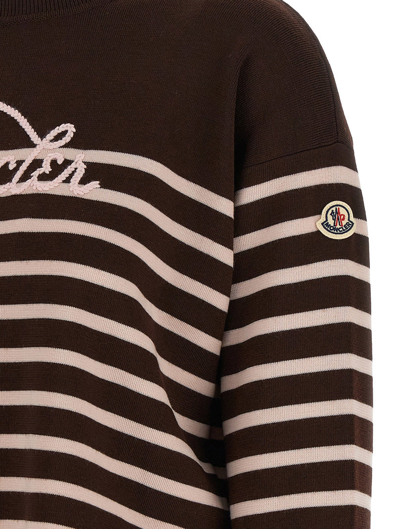 Moncler Moncler Striped Sweater With Embroidery