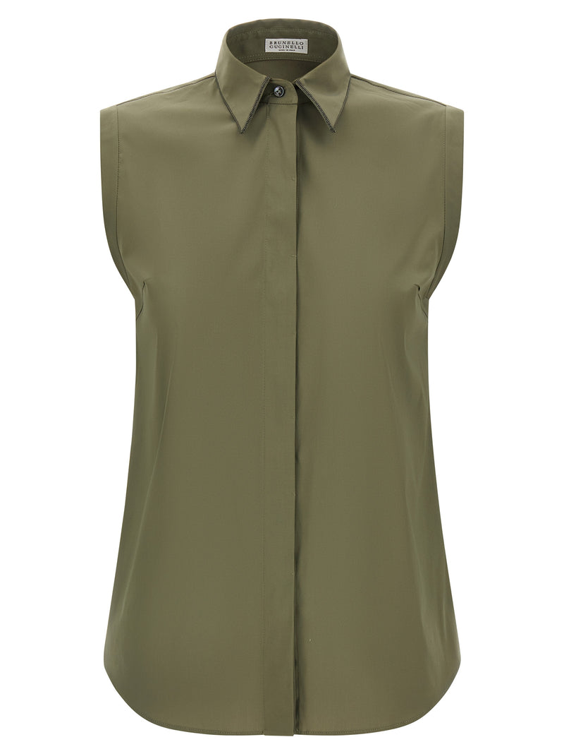 Brunello Cucinelli Brunello Cucinelli Camisa con ribete brillante