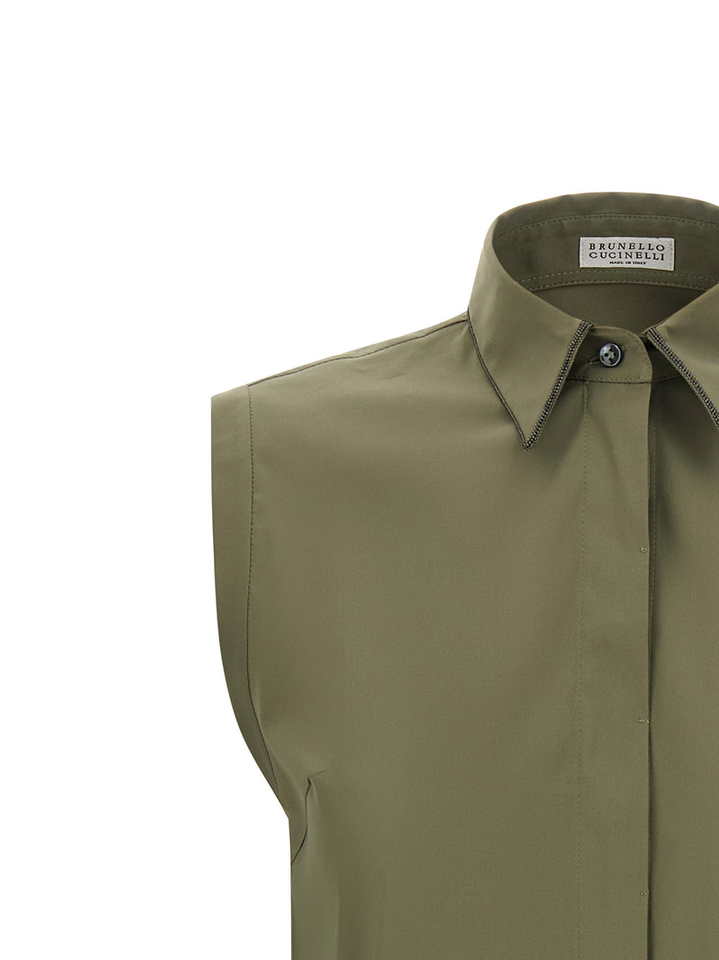 Brunello Cucinelli Brunello Cucinelli Camisa con ribete brillante