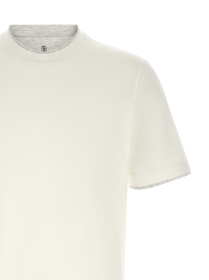 Brunello Cucinelli Double Layer T-shirt - Cotton - Style 37427CA819 | Ur... | Urbalenti™ NYC
