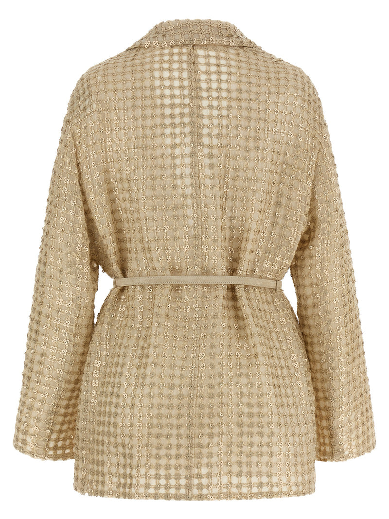 Brunello Cucinelli Dazzling Net Embroidery Organza Blazer | Urbalenti™ NYC