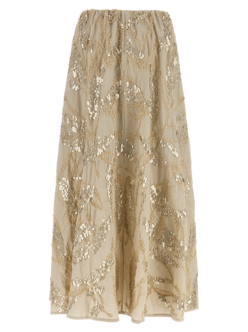 Brunello Cucinelli Brunello Cucinelli Dazzling Seabed Embroidery Skirt