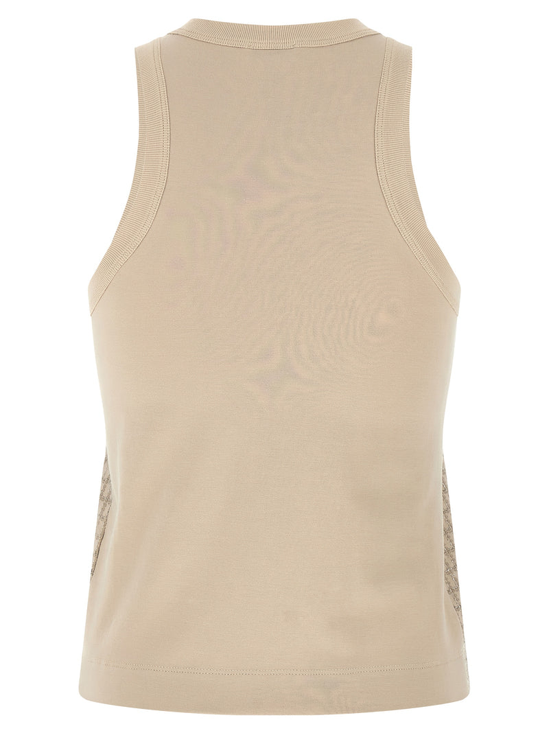 Brunello Cucinelli Brunello Cucinelli Dazzling Check Embroidery Top