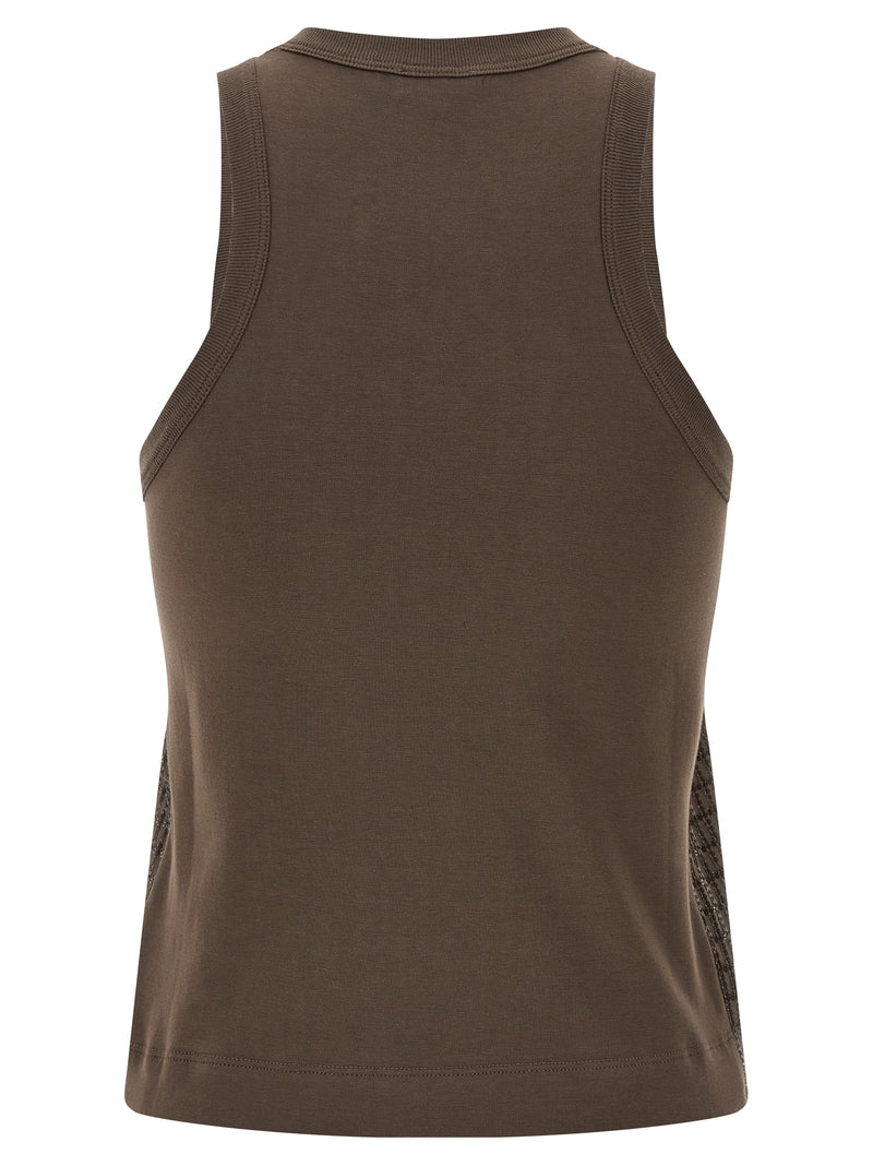 Brunello Cucinelli Dazzling Check Embroidery Top | Urbalenti™ NYC