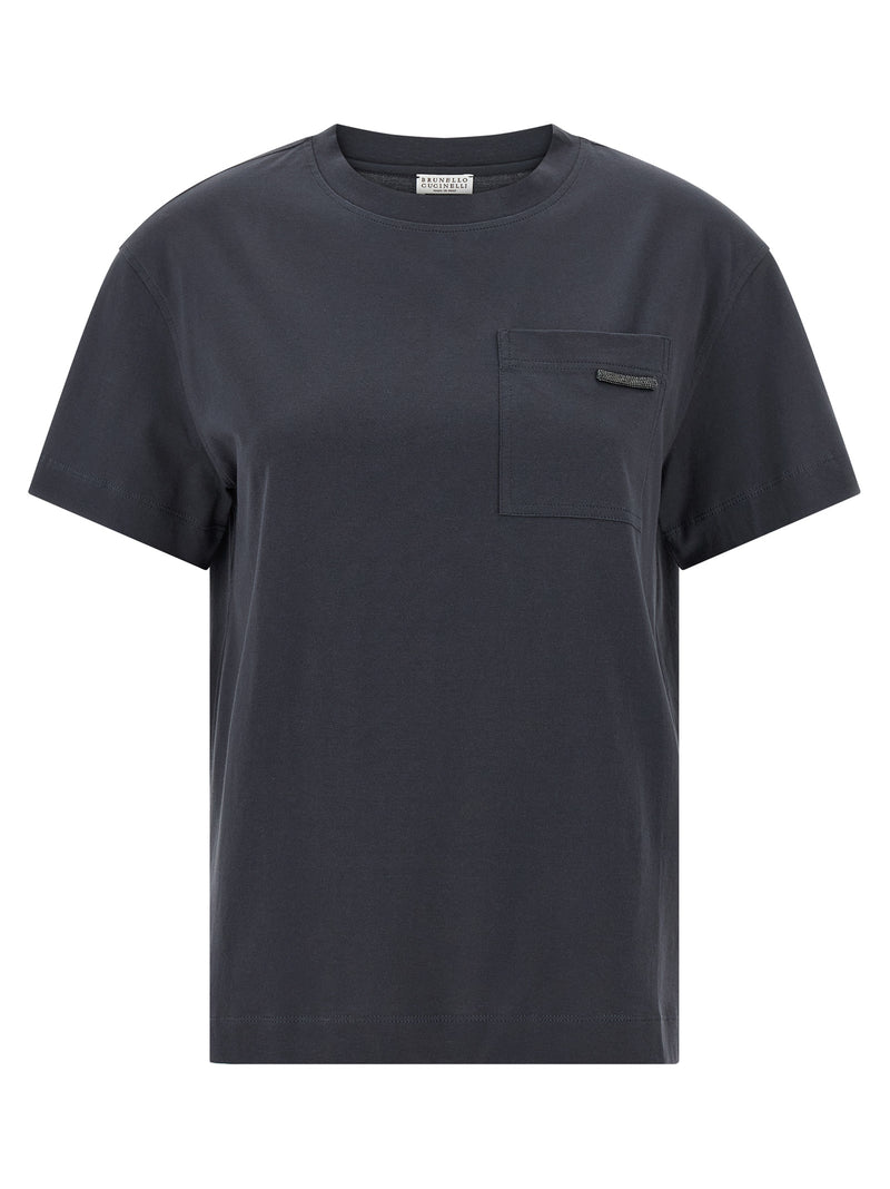 Brunello Cucinelli Brunello Cucinelli Shiny Tab T-shirt