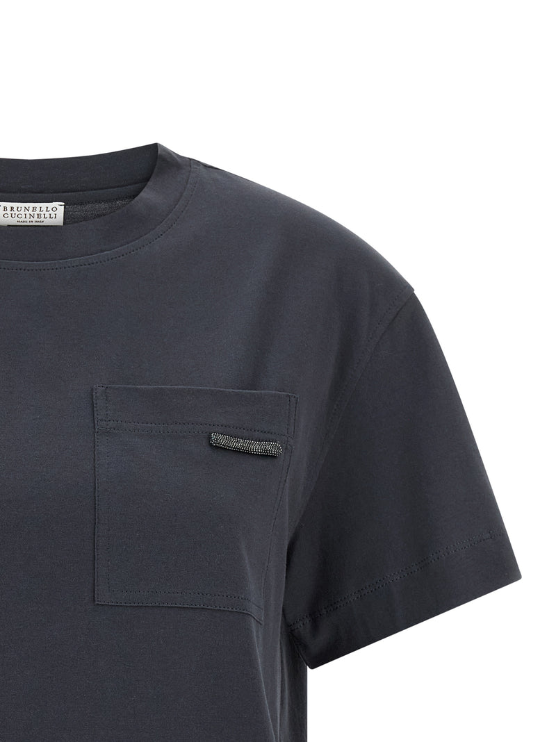 Brunello Cucinelli Brunello Cucinelli Shiny Tab T-shirt