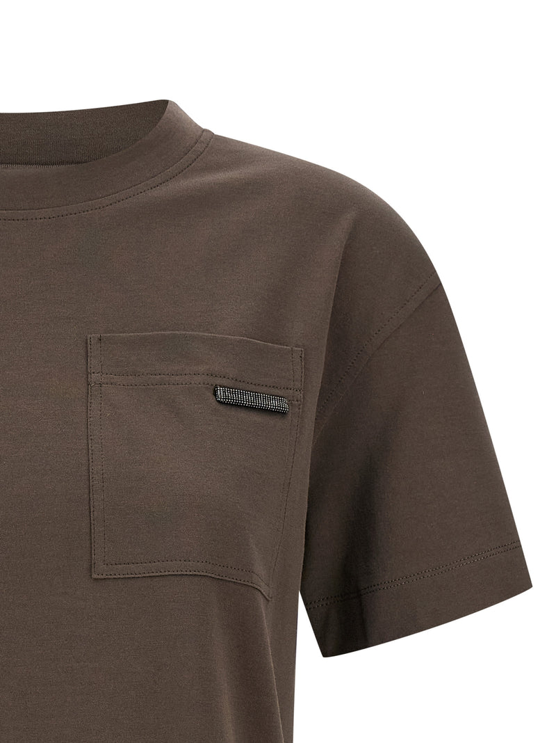 Brunello Cucinelli Shiny Tab T-Shirt | Urbalenti™ NYC