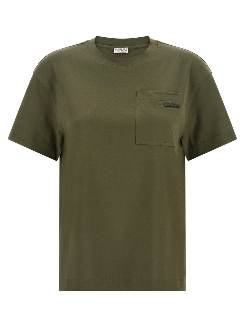 Brunello Cucinelli Brunello Cucinelli Shiny Tab T-shirt