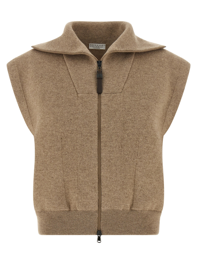 Brunello Cucinelli Brunello Cucinelli Shiny Zipper Pull Vest