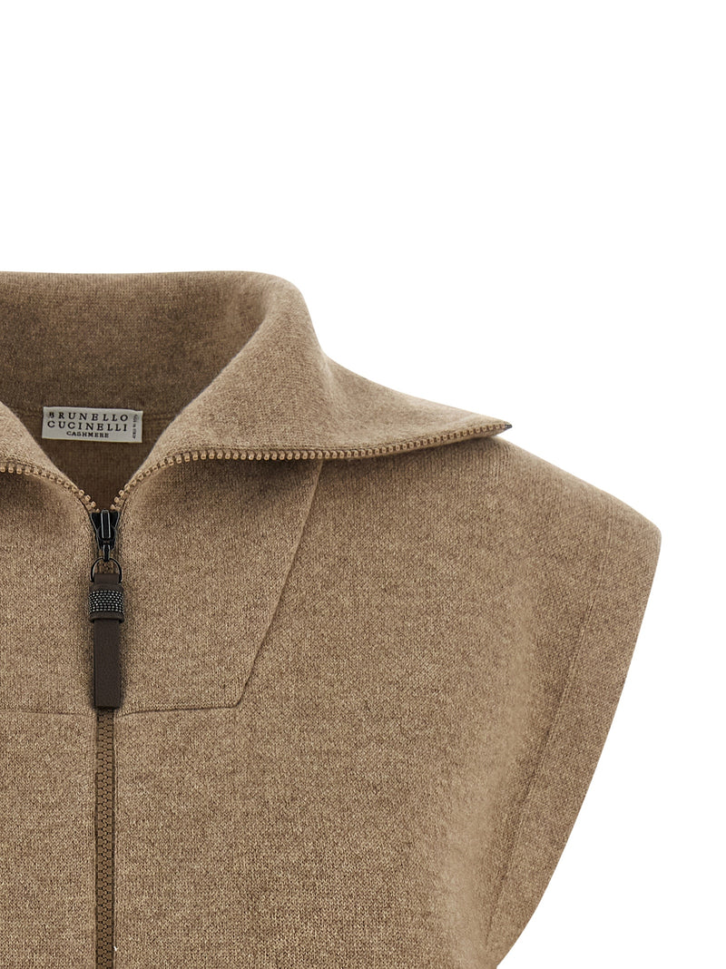 Brunello Cucinelli Brunello Cucinelli Shiny Zipper Pull Vest