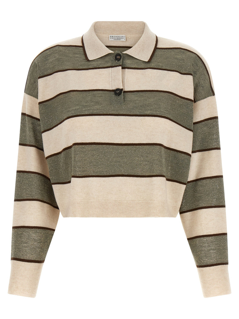 Brunello Cucinelli Brunello Cucinelli Sparkling Stripes Polo Shirt