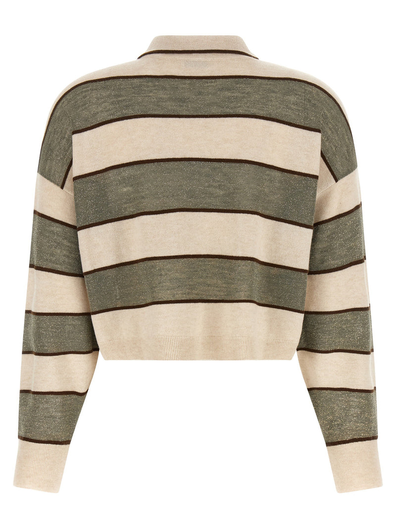Brunello Cucinelli Brunello Cucinelli Sparkling Stripes Polo Shirt