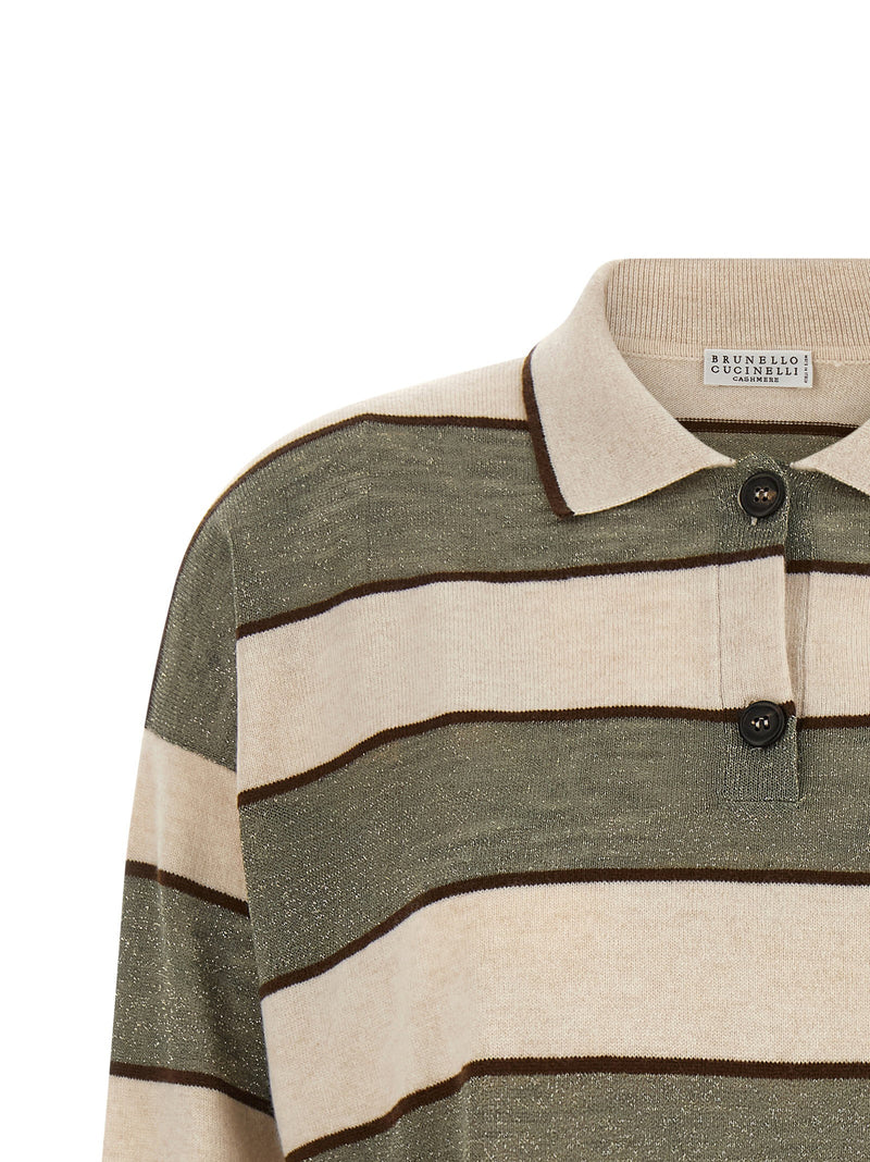 Brunello Cucinelli Brunello Cucinelli Sparkling Stripes Polo Shirt