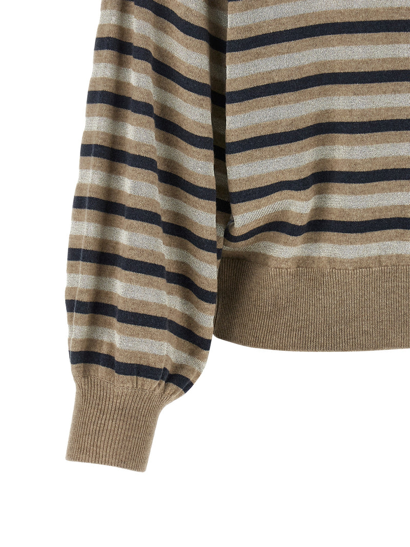 Brunello Cucinelli Sparkling Stripes Sweater | Urbalenti™ NYC