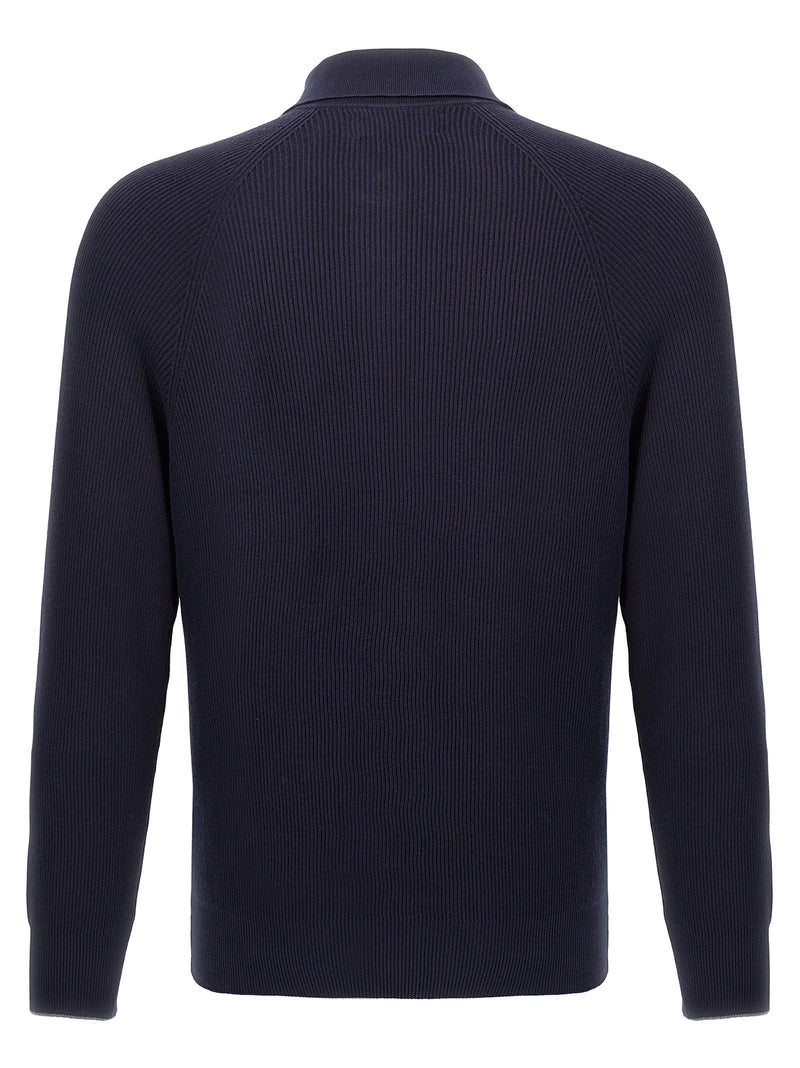 Brunello Cucinelli Ribbed Polo Shirt | Urbalenti™ NYC