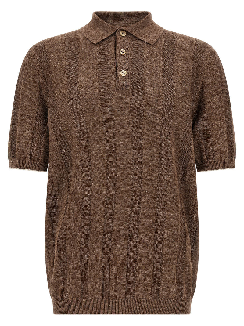 Brunello Cucinelli Brunello Cucinelli Wide Ribbed Polo Shirt