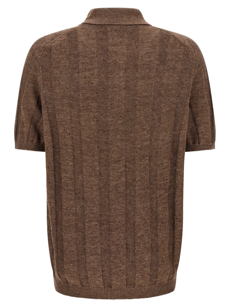 Brunello Cucinelli Brunello Cucinelli Wide Ribbed Polo Shirt