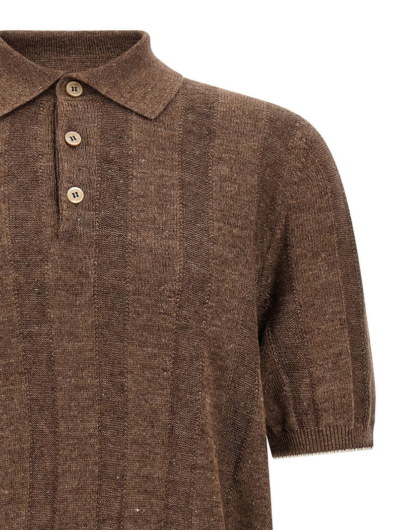 Brunello Cucinelli Brunello Cucinelli Wide Ribbed Polo Shirt