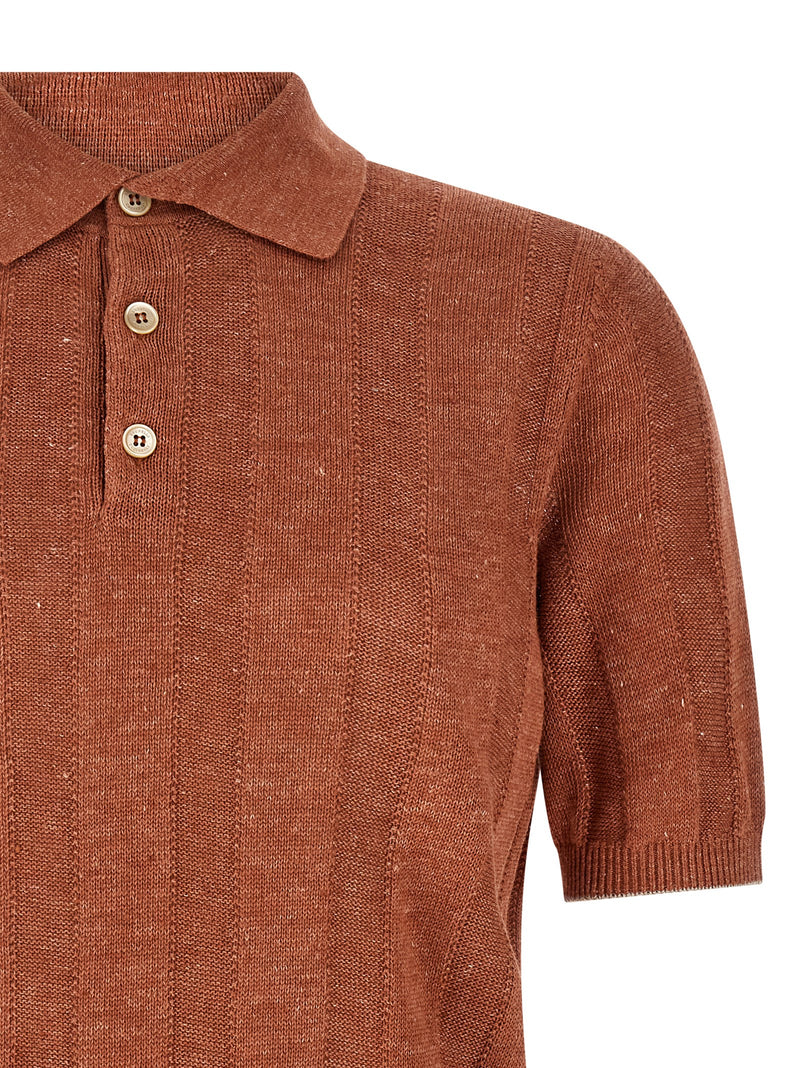 Brunello Cucinelli Wide Ribbed Polo Shirt | Urbalenti™ NYC