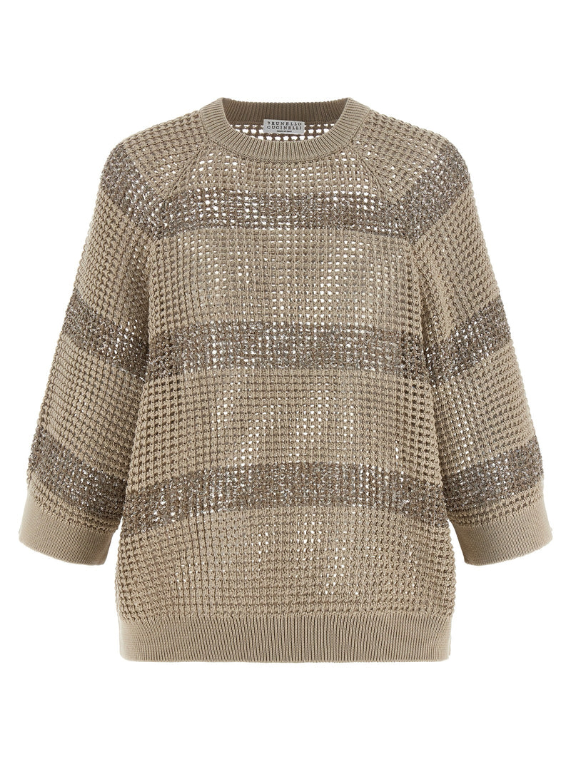 Brunello Cucinelli Dazzling Stripes Sweater - Cotton Crewneck - Style 0C... | Urbalenti™ NYC