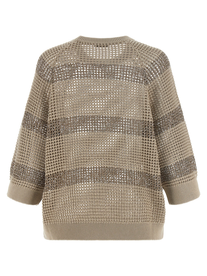 Brunello Cucinelli Dazzling Stripes Sweater - Cotton Crewneck - Style 0C... | Urbalenti™ NYC