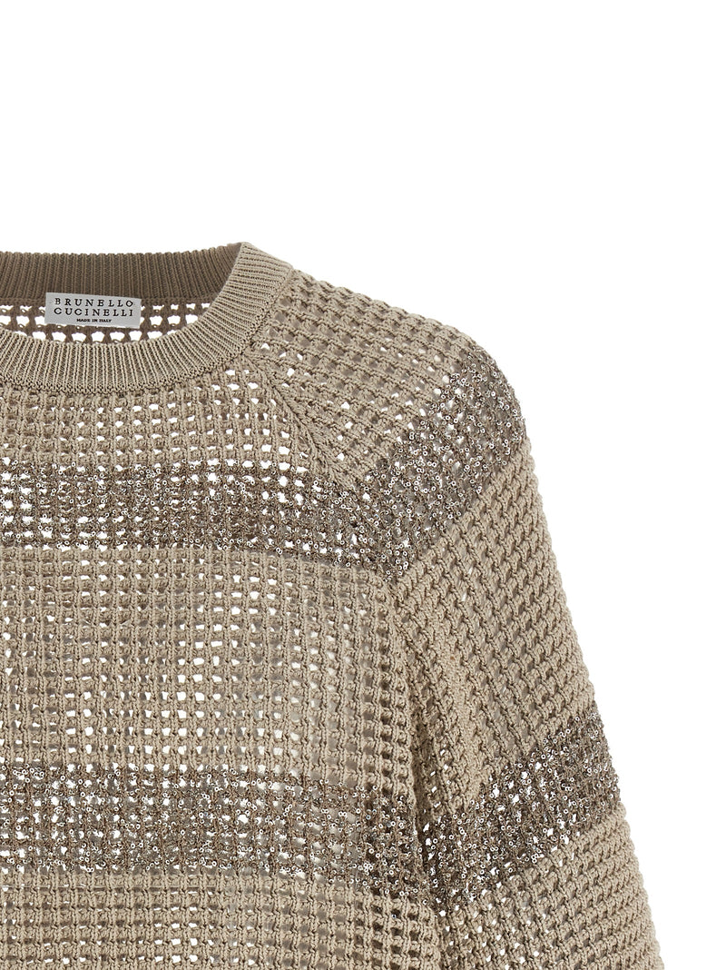 Brunello Cucinelli Dazzling Stripes Sweater - Cotton Crewneck - Style 0C... | Urbalenti™ NYC