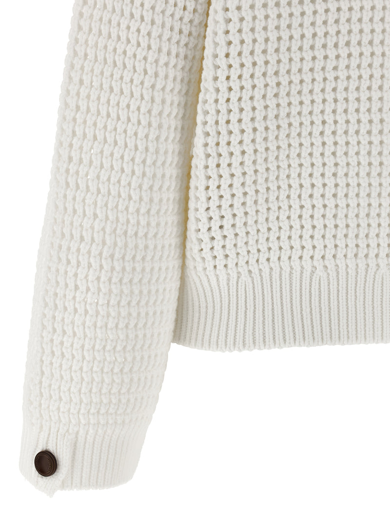 Brunello Cucinelli Openwork Sweater - Long Sleeve | Urbalenti | Urbalent... | Urbalenti™ NYC
