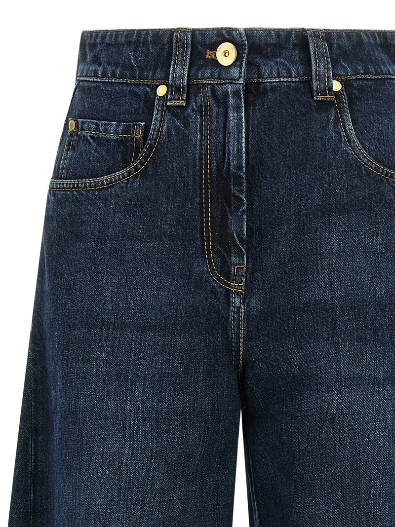 Brunello Cucinelli Wide Barrel Full Lenght Jeans | Urbalenti™ NYC